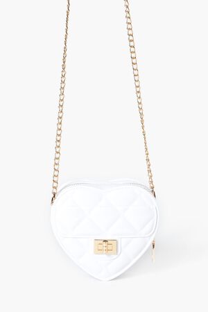 boohoo Quilted Faux Leather Cross Body Chain Bag - White - One Size