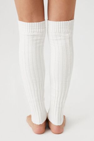 Forever 21 Women's Striped Over-The-Knee Socks in White/Black | Concert & Festival Clothes | Back to School Essentials | F21