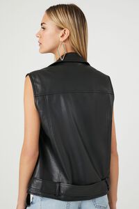 BLACK Faux Leather Moto Vest, image 3