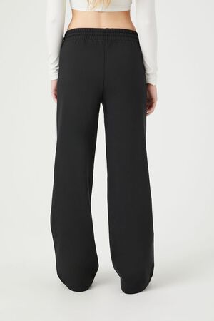 Forever 21 Women's Fleece Wide-Leg Sweatpants in Heather Grey, XL