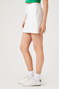 WHITE Fleece Drawstring Mini Skirt, image 3