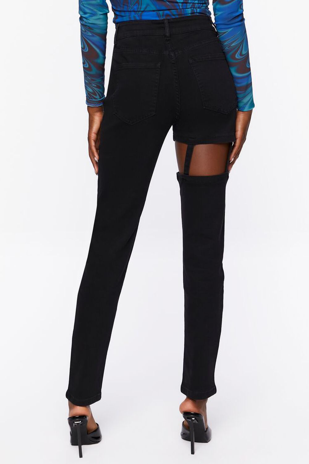 BLACK High-Rise Cutout Jeans, image 4