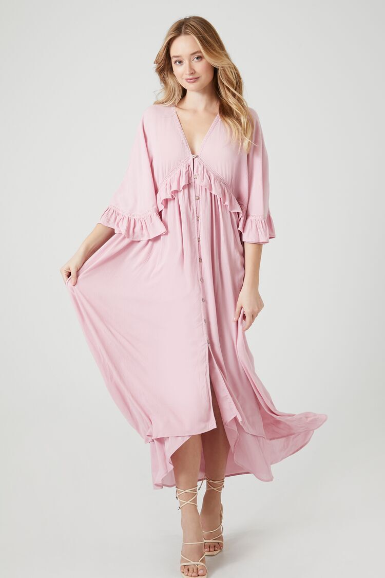 Square Neck Butterfly Sleeve A-line Dress | SHEIN USA