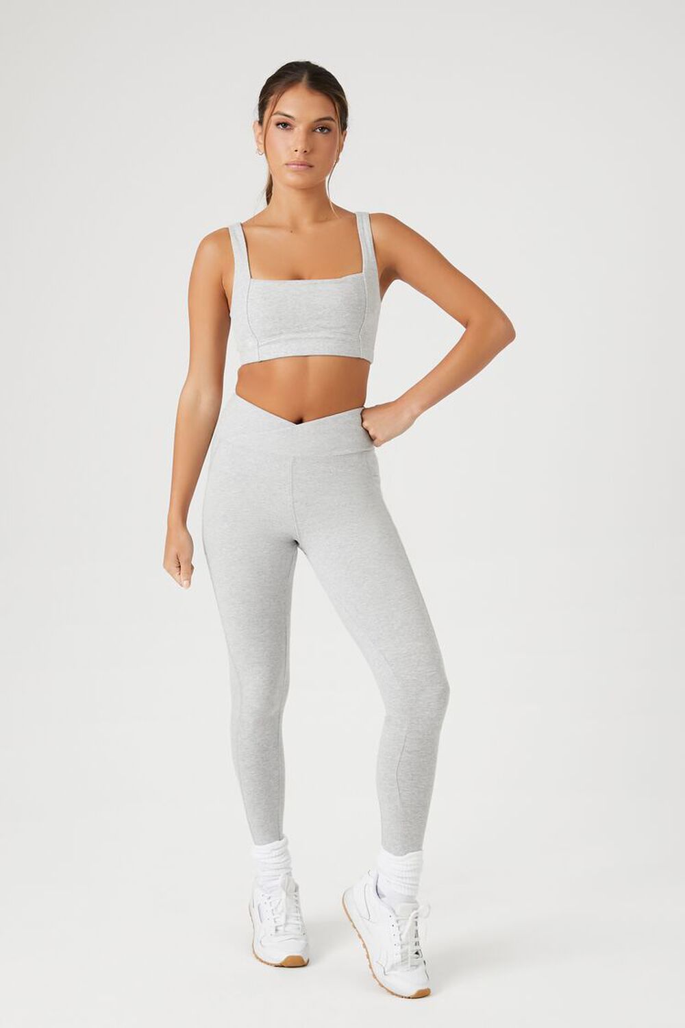 Forever 21 Women's Active Seamless High-Rise Leggings in Heather