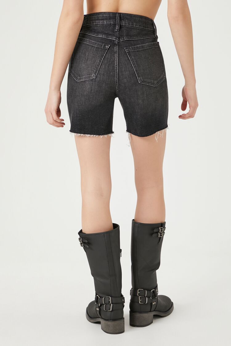 Black Distressed Washed Denim Shorts – shoptheexchange