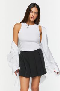 BLACK Pleated High-Rise Mini Skirt, image 1