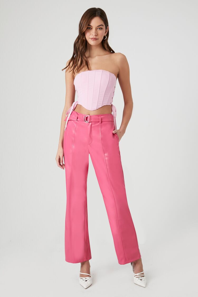 Zara Pink High Waist Belted Pants | Belted pants, Buckle pants, Clothes  design