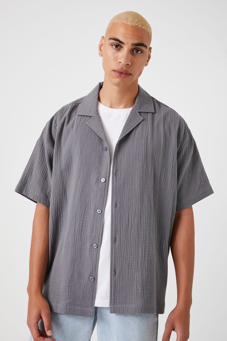 Seersucker Drop-Sleeve Shirt