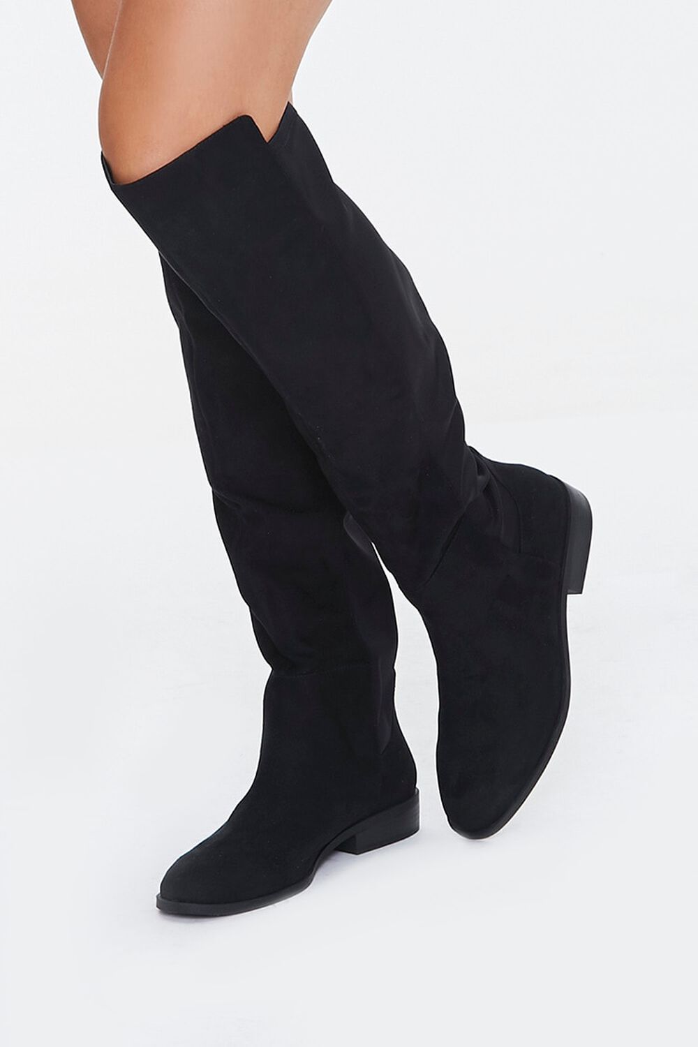 Faux Suede Knee-High Boots