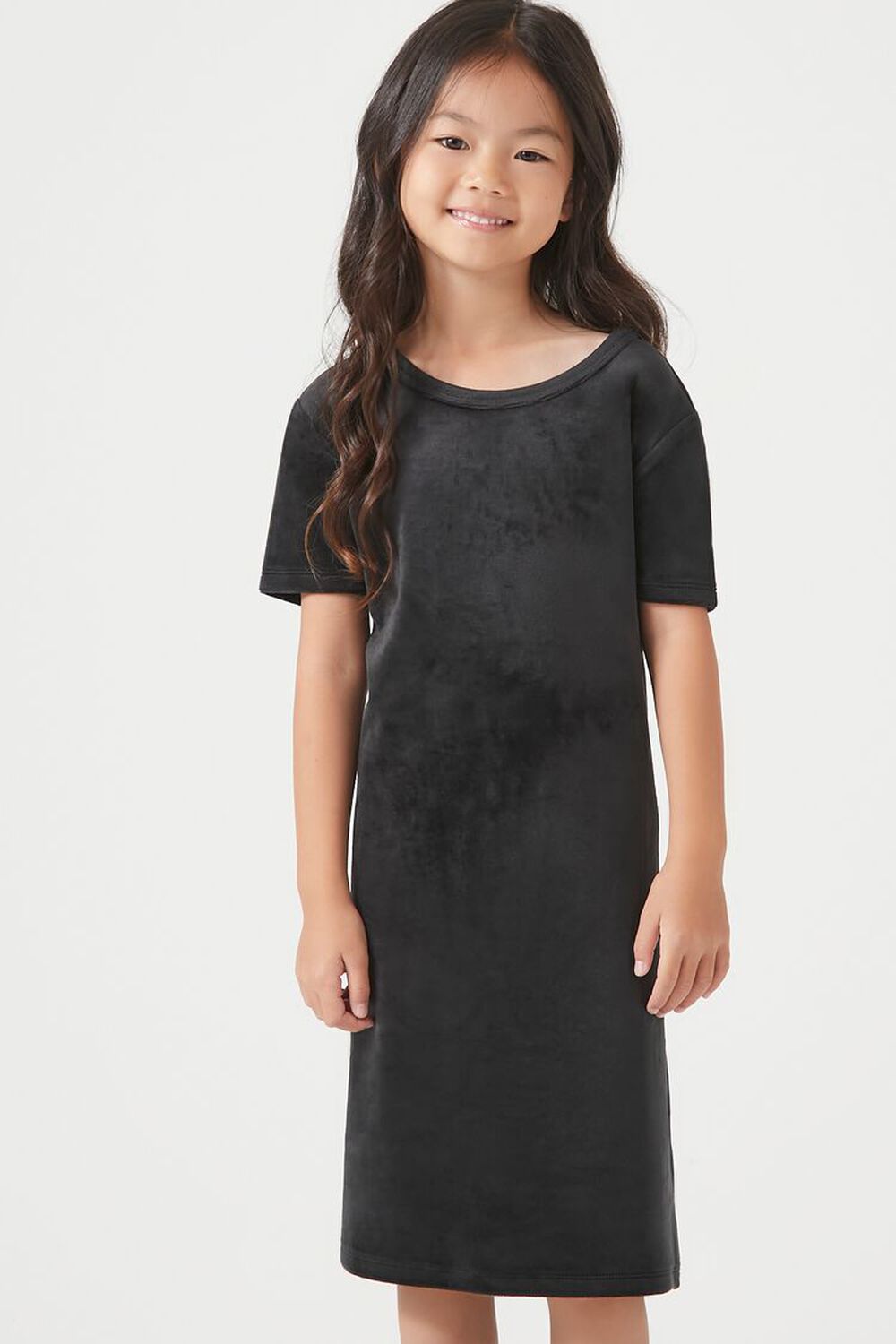 BLACK Girls Velour T-shirt Dress (Kids), image 2