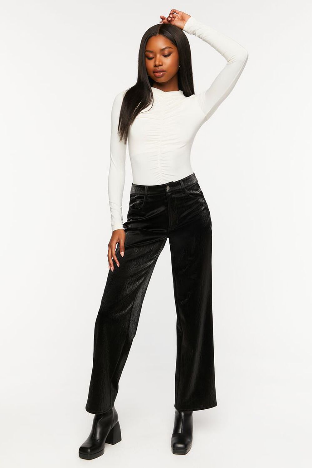 Ruched Long Sleeve Bodysuit