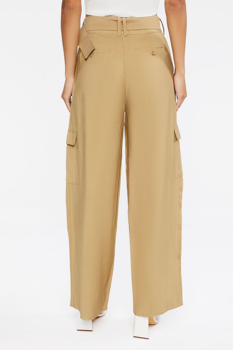 Belted Straight-Leg Cargo Pants