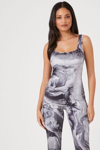 GREY/MULTI Abstract Print Fitted Jumpsuit, image 4