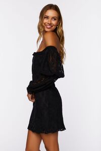 BLACK Lace Off-the-Shoulder Mini Dress, image 2