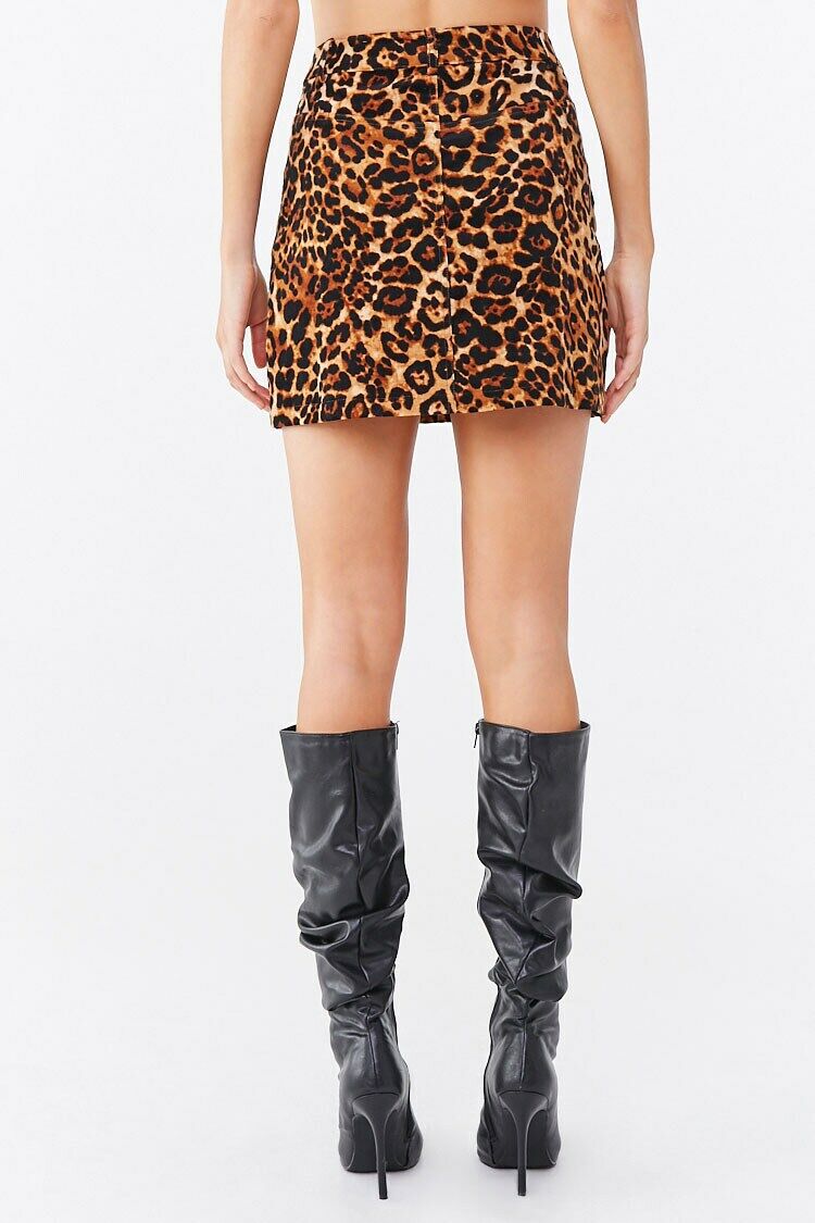 leopard velvet skirt