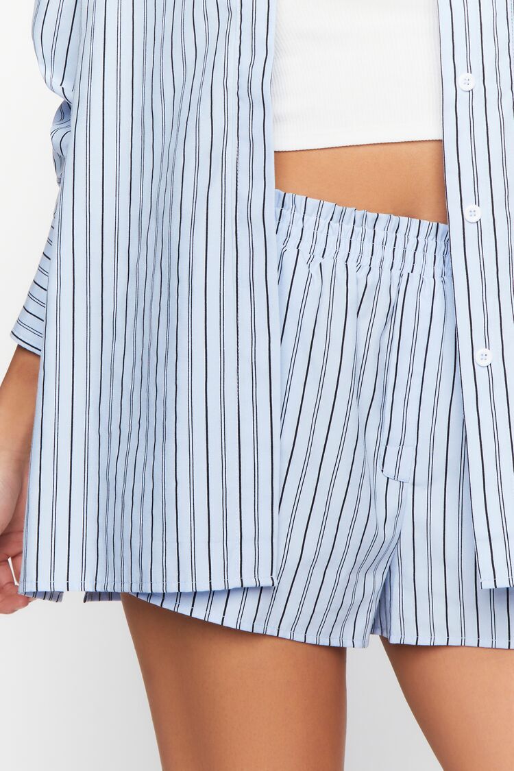 Striped Long-Sleeve Shirt & Shorts Set