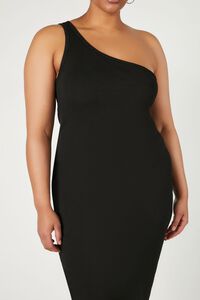 BLACK Plus Size One-Shoulder Bodycon Midi Dress, image 5