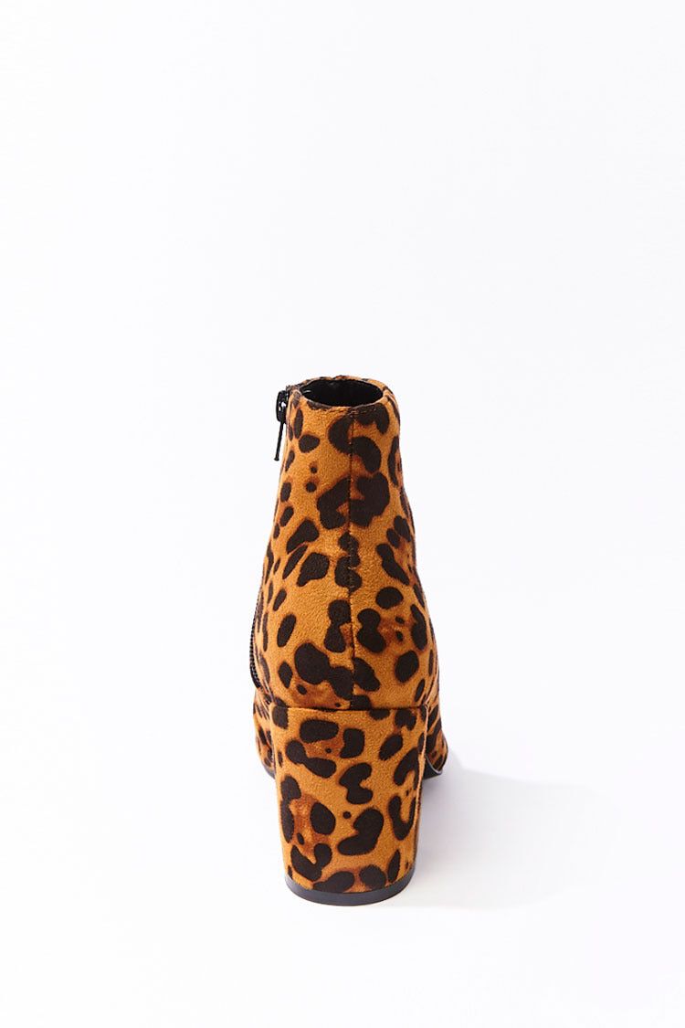 leopard suede booties