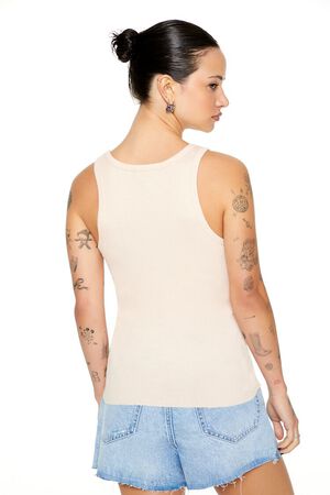 Buy Forever 21 women scoop neck sleeveless uplifted cropped top