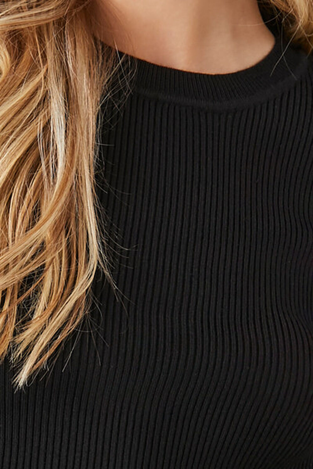 Ribbed Turtleneck Sweater-Knit Top