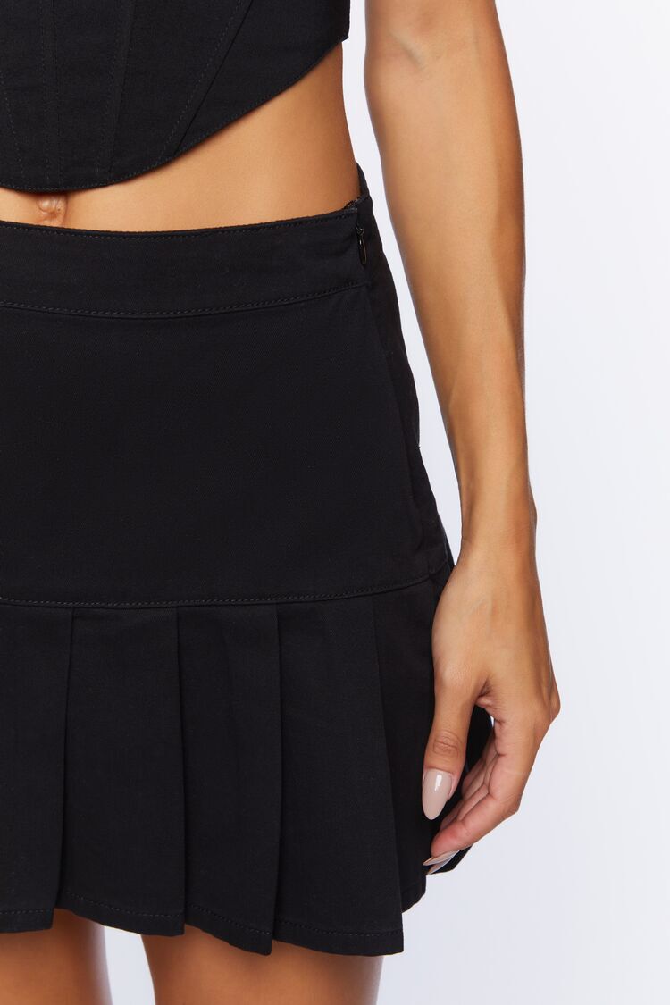 Twill Drop-Waist Mini Skirt