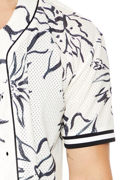 Floral Print Baseball Jersey