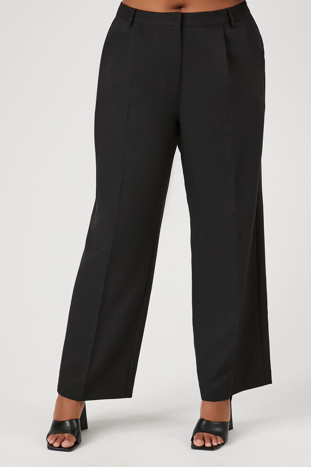 Blazer, Cropped Top and Elastic Waist Pants Plus Size Set