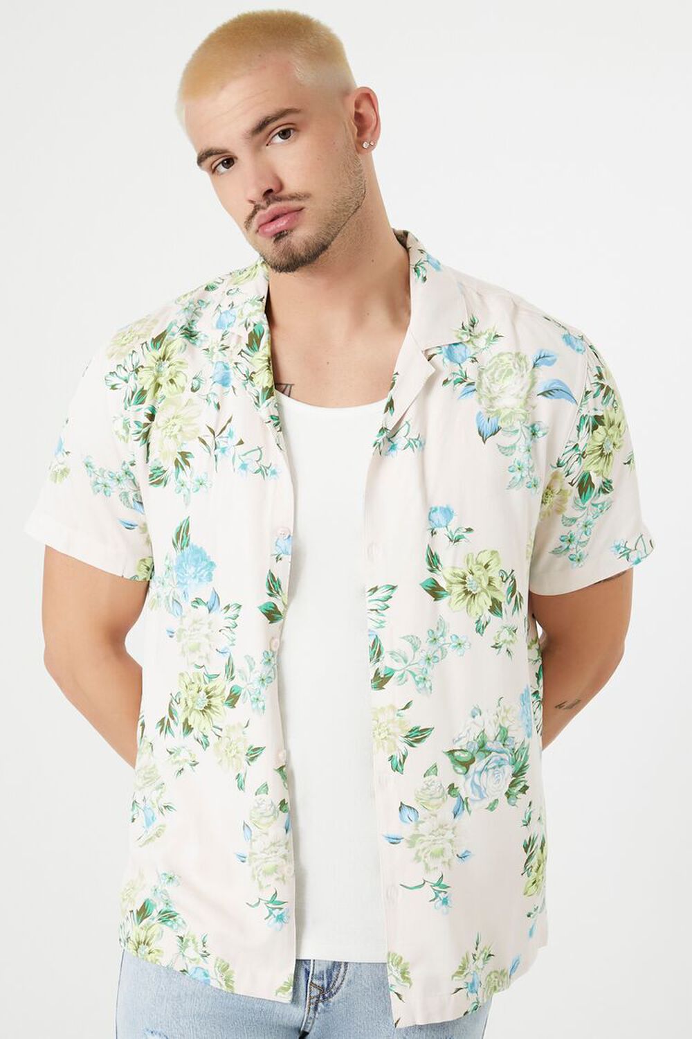 Rayon Floral Print Shirt