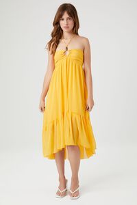 ORANGE High-Low Halter Maxi Dress, image 1