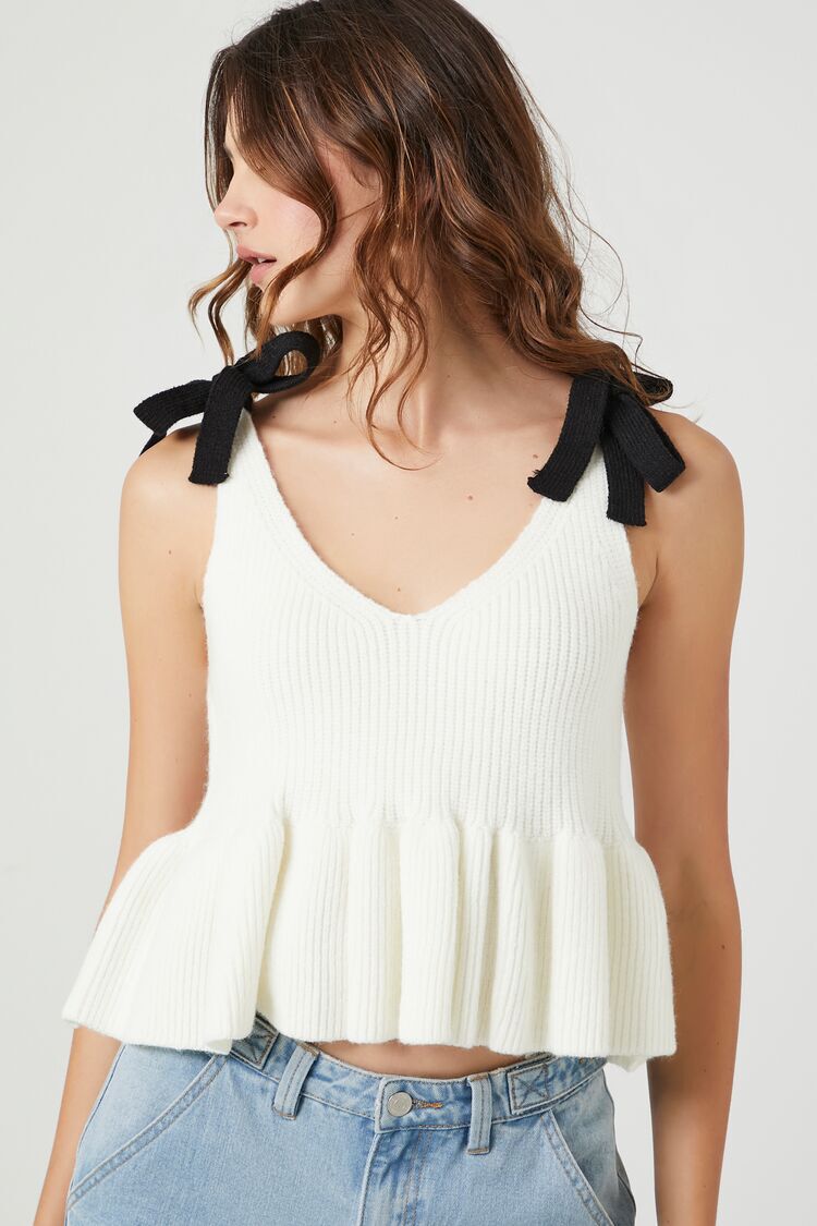 Sweater-Knit Bow Top