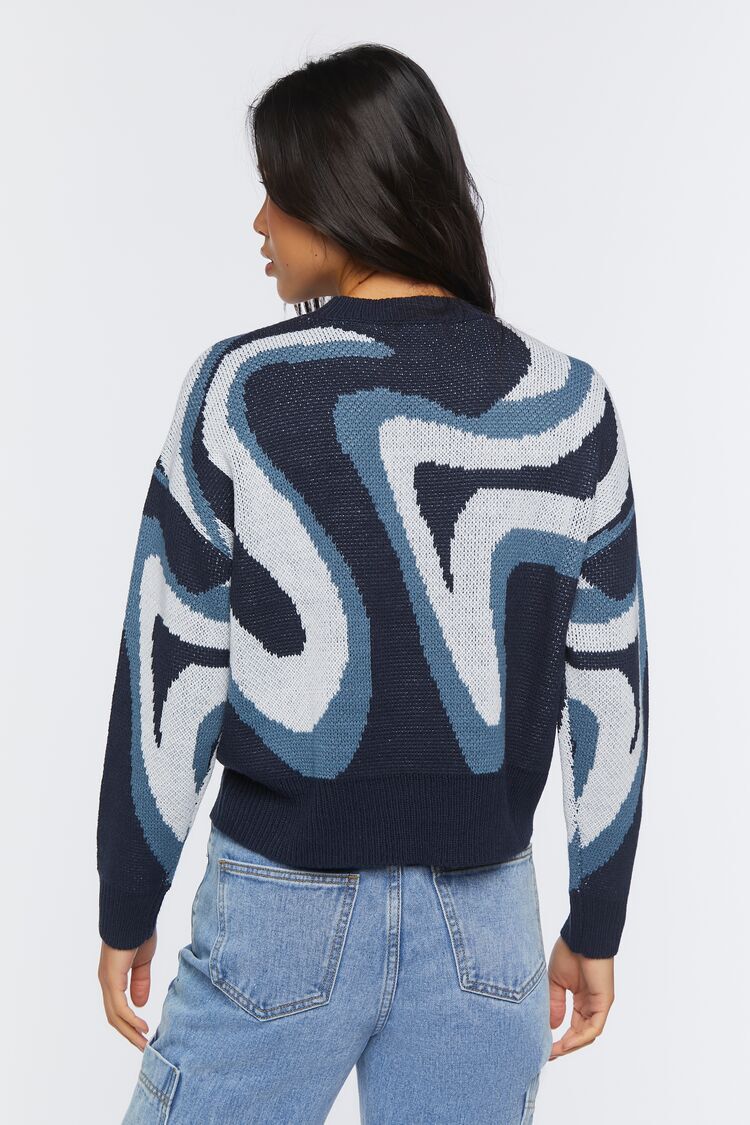 Abstract Marble Print Sweater