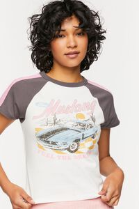 CREAM/MULTI Ford Mustang Graphic Baby Tee, image 1