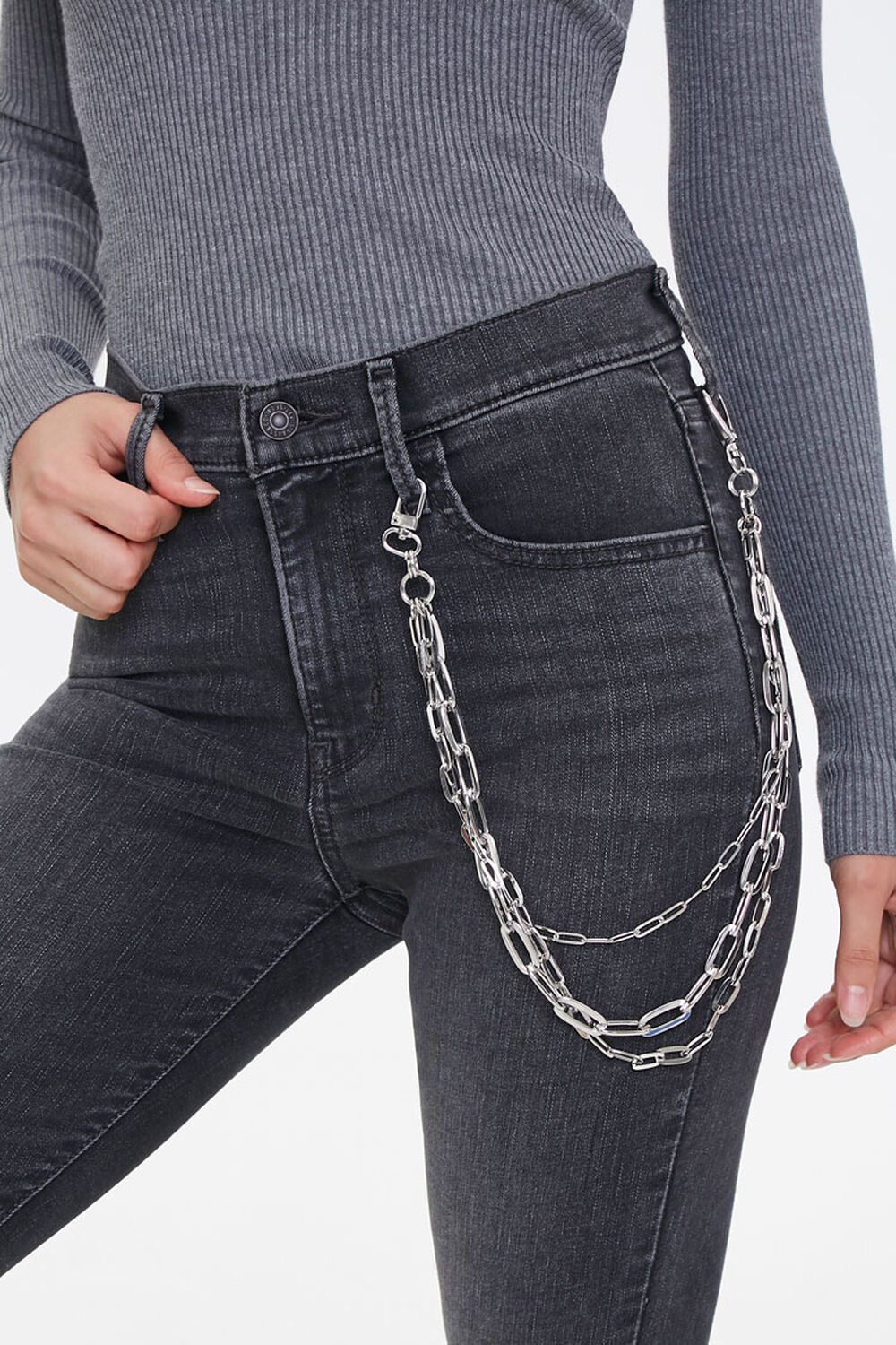 Forever 21 Women's Layered Wallet Chain Belt