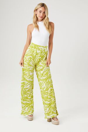 Patterned Pants - Bright green/striped - Ladies