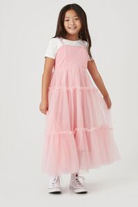 ROSEWATER Girls Tiered Mesh Cami Dress (Kids), image 4