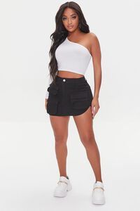 BLACK Twill Cargo Mini Skirt, image 5