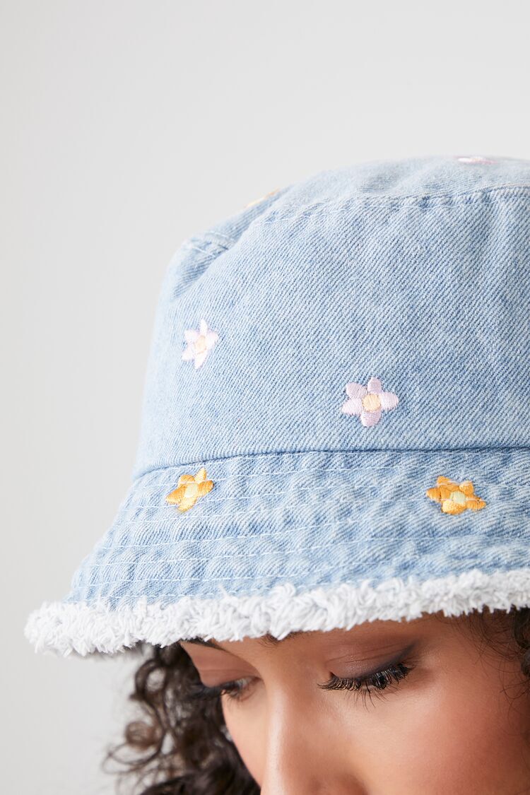 Floral Embroidered Bucket Hat