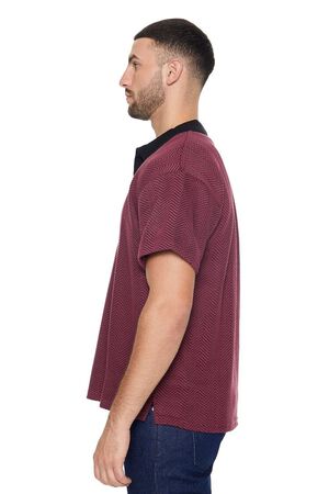 Shop Burgundy Striped Short Sleeve Off Shoulder Top