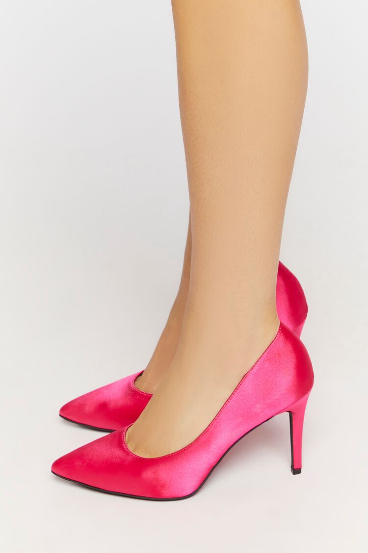 Satin Pointed Toe Pumps