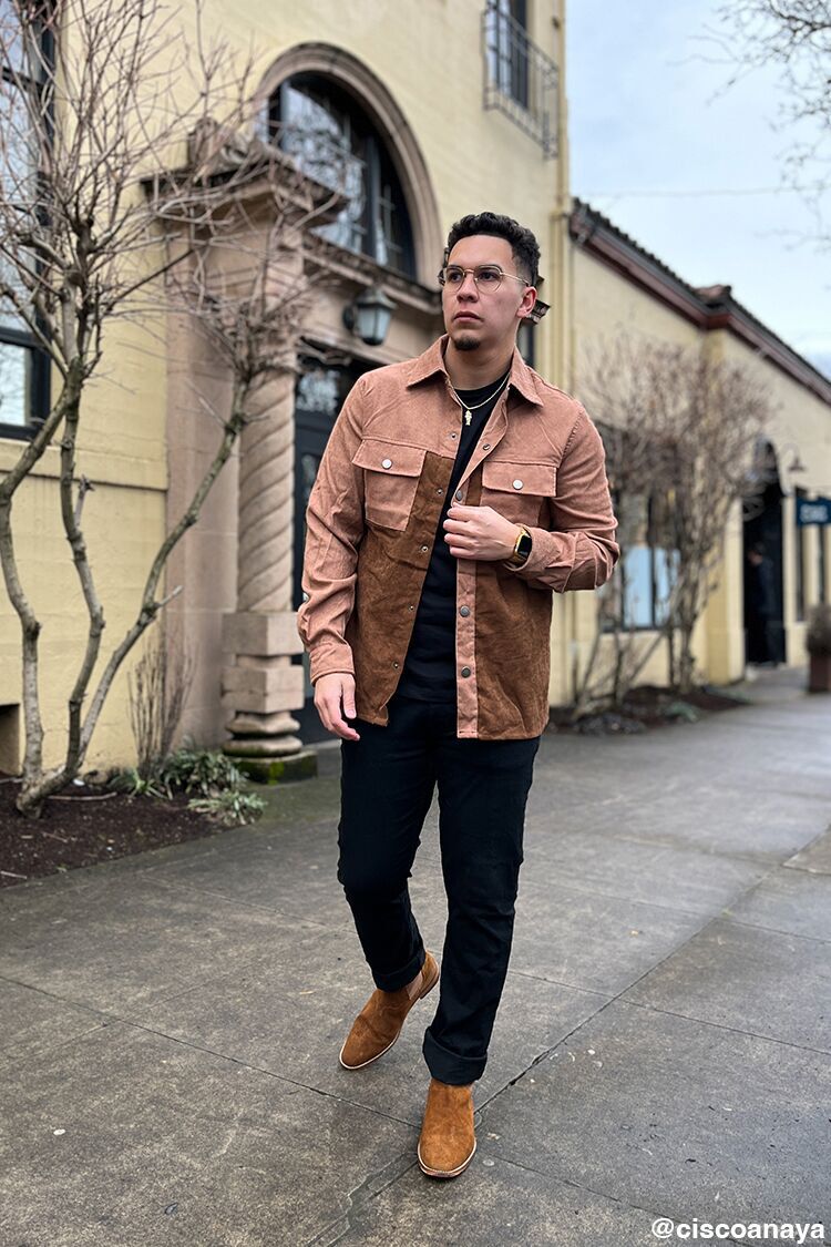 Colorblock Corduroy Shirt