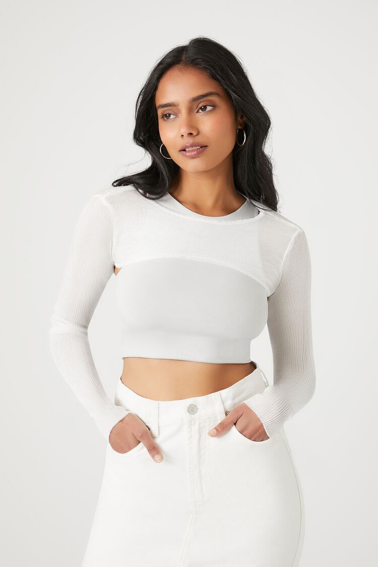 Super Cropped Sweater-Knit Top