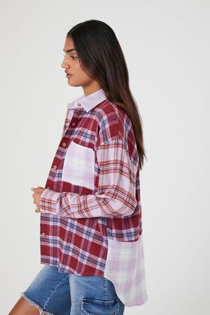 Forever 21 Juniors Oversized Womens Long Sleeve Flannel Shirt