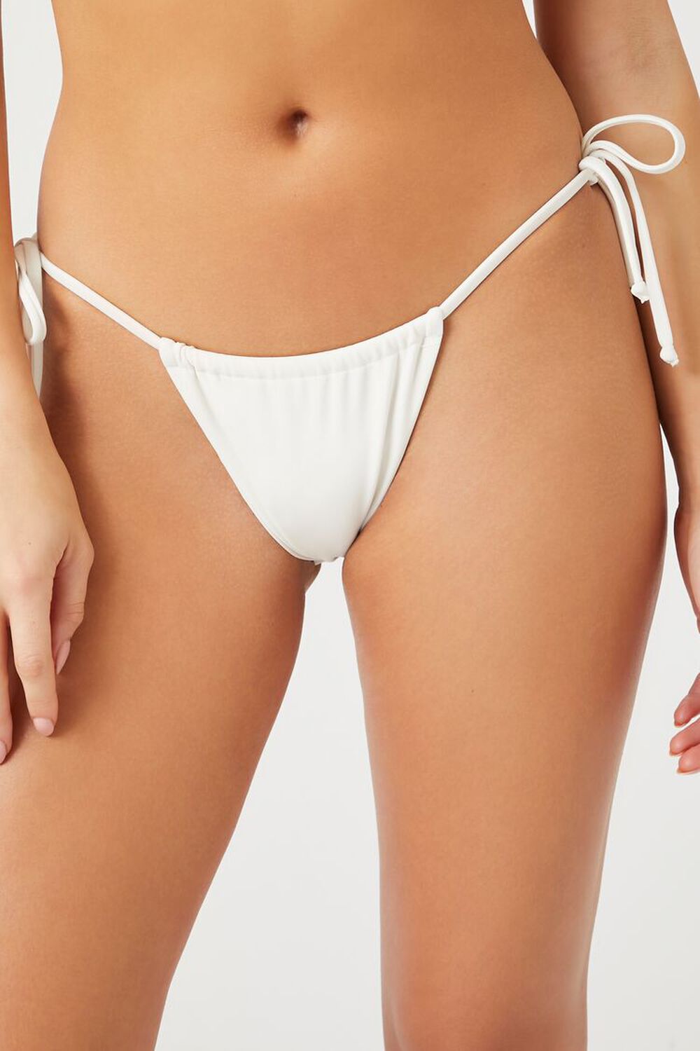Forever 21 Women's Cheeky Low-Rise Bikini Bottoms in Vanilla, XL