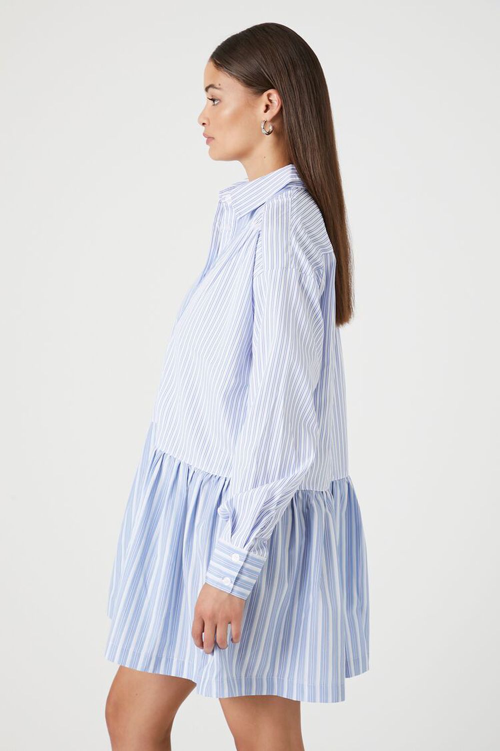Blue Topaz & Blue Striped Large Bow Shirt Dress (Only $21!)