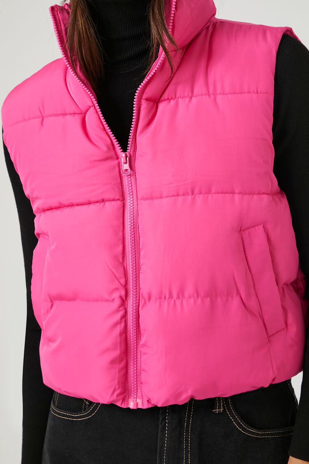 FindThy Women's Quilted Down Vest Drawstring Full-Zip Cropped Puffer  Vest Waistc