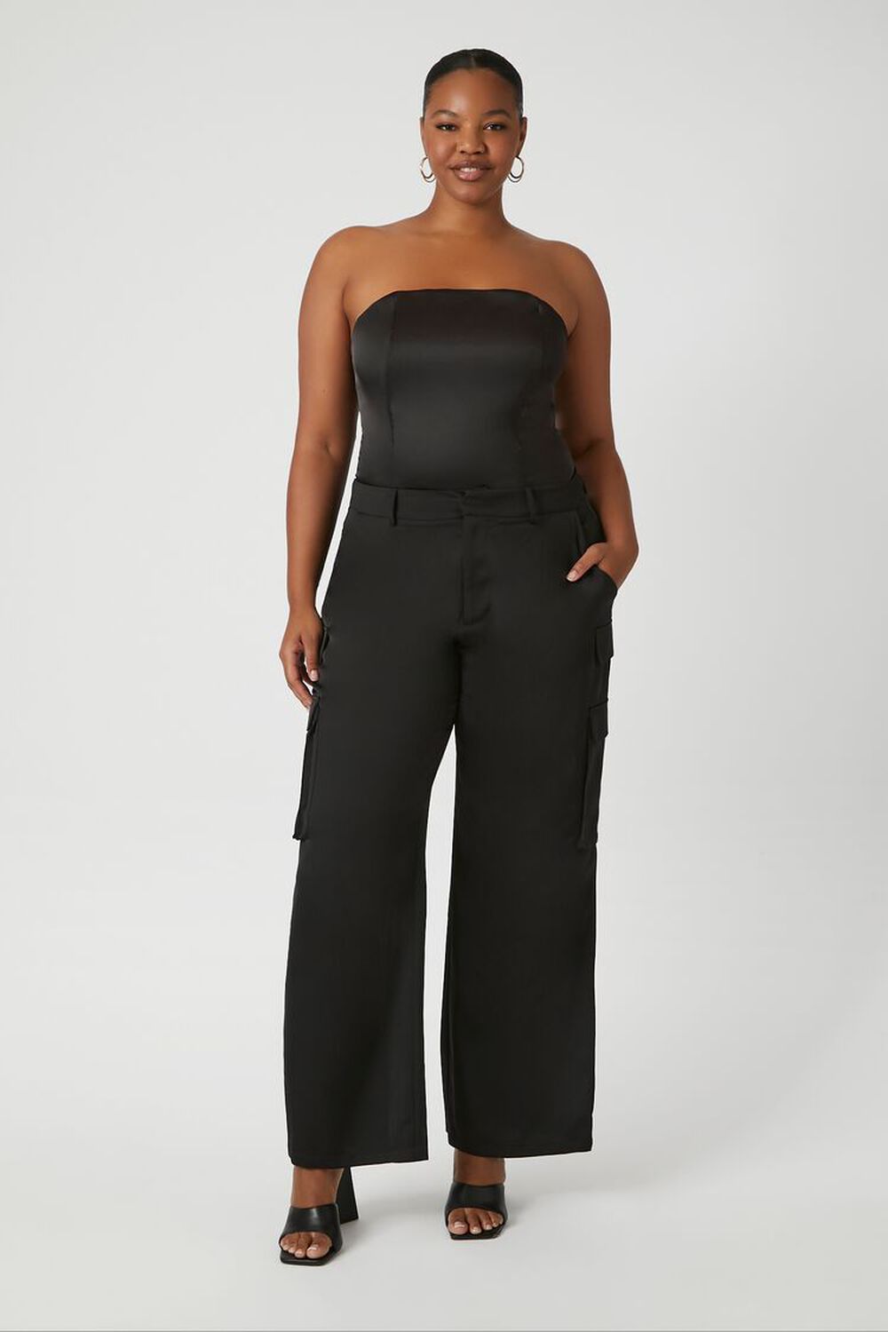 Satin Tube Top & Wide Leg Pants  Wide leg pants, Tube top, Leg pants