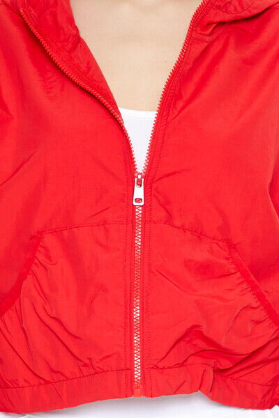 Cropped Hooded Zip-Up Jacket