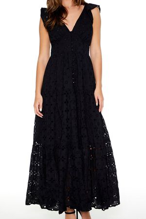 Anita Crochet Maxi Dress - Black, Fashion Nova, Luxe
