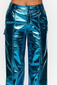 Magnificence Blue Metallic Wide-Leg Pants