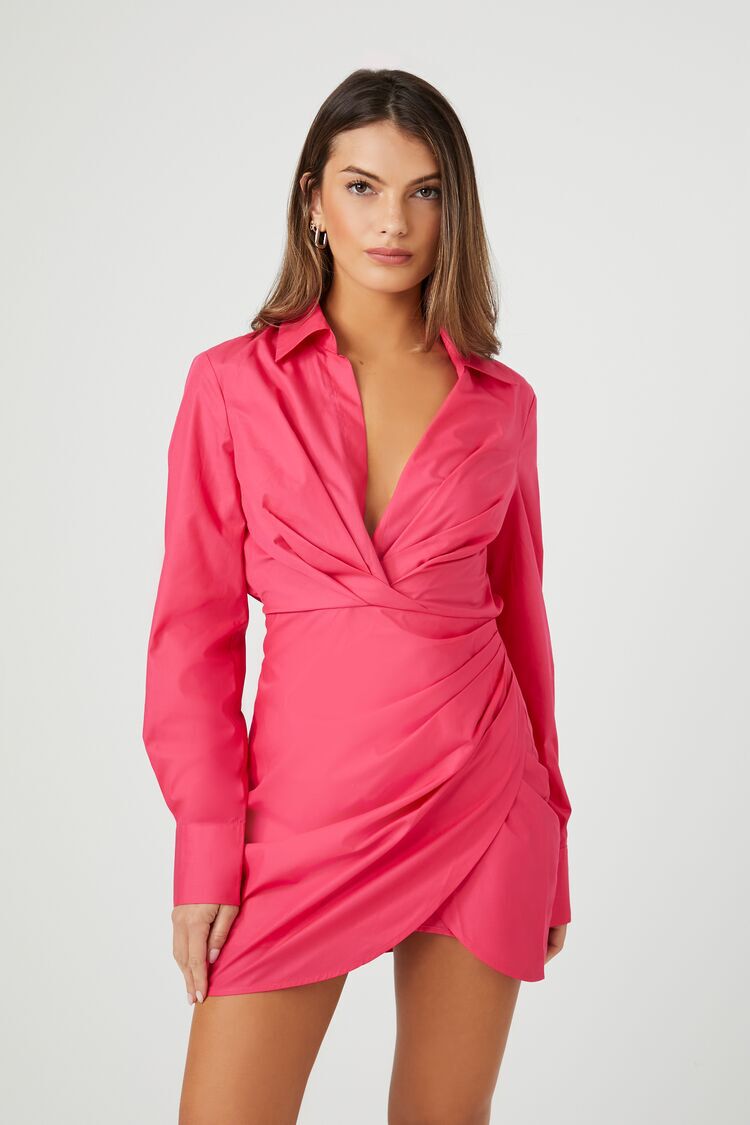 Poplin Tulip-Hem Mini Dress